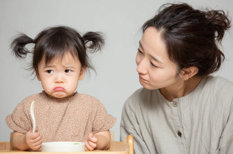 子どもが食事をしようとしている